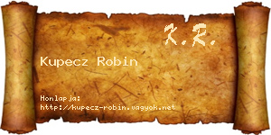 Kupecz Robin névjegykártya